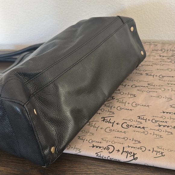 Foley + Corinna Pebbled Leather Black Tote - Picture 5 of 11